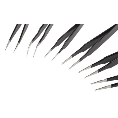 RS PRO Stainless Steel, ESD Tweezer Set
