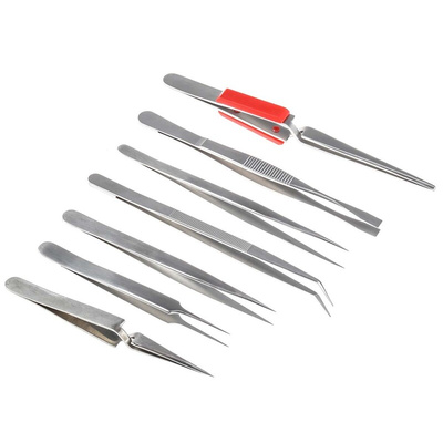 RS PRO Stainless Steel, Tweezer Set