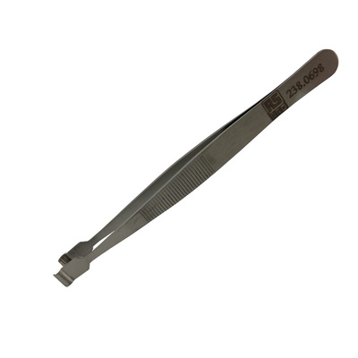 RS PRO 120 mm, Low Carbon Austenitic Steel, Rounded, Tweezer