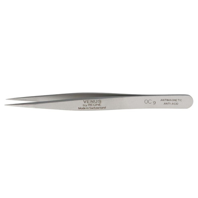 RS PRO 90 mm, Stainless Steel, Tweezers