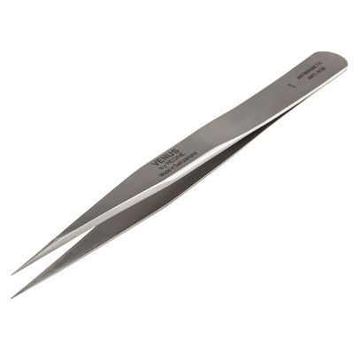 RS PRO 120 mm, Stainless Steel, Tweezers