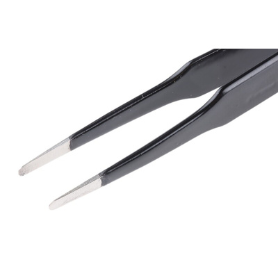 Bernstein 120 mm, Stainless Steel, Flat; Rounded, ESD Tweezers