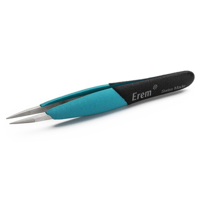 Weller Erem 120 mm, Stainless Steel, Inside Serrated, ESD Tweezers