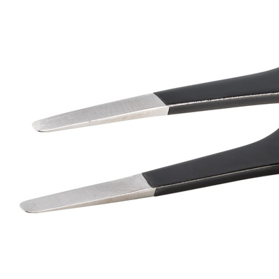 ideal-tek 120 mm, Polyester (Handle), Stainless Steel (Body), Flat; Rounded, ESD Tweezers