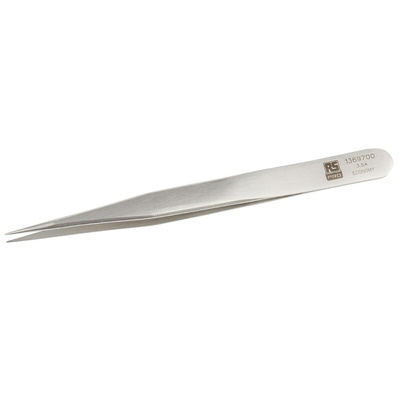 RS PRO 120 mm, Stainless Steel, Tweezers