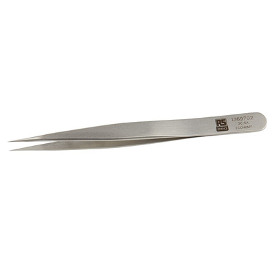 RS PRO 110 mm, Stainless Steel, Tweezers