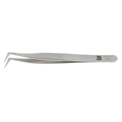 RS PRO 115 mm, Stainless Steel, Flat, Tweezers