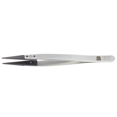 RS PRO 130 mm, Stainless Steel, Flat, ESD Tweezers