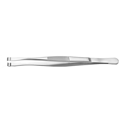 RS PRO 120 mm, Stainless Steel, Grooved; Cylindrical, Tweezers