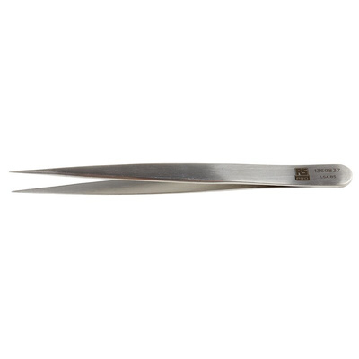 RS PRO 120 mm, Stainless Steel, Tweezers