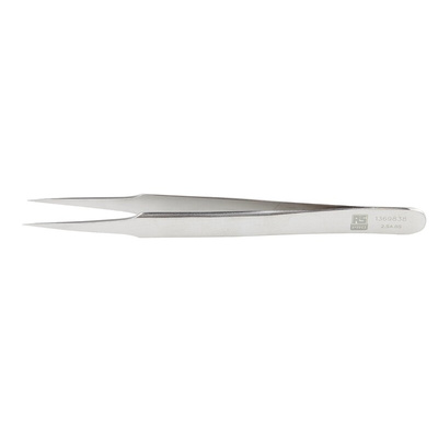 RS PRO 120 mm, Stainless Steel, Flat, Tweezers