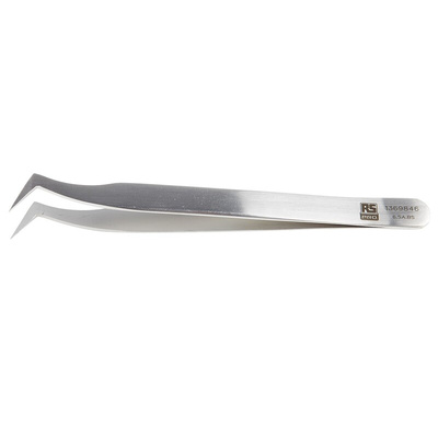 RS PRO 120 mm, Stainless Steel, Flat, Tweezers