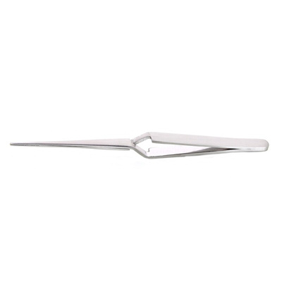 RS PRO 165 mm, Stainless Steel, Blunt; Round; Serrated, Tweezers