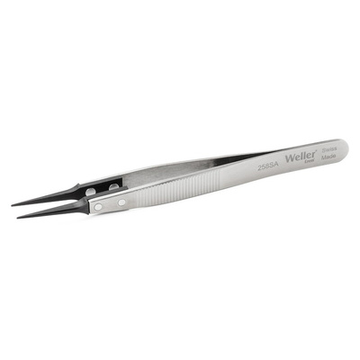 Weller Erem 120 mm, Stainless Steel, Pointed; Relieved, ESD Tweezers