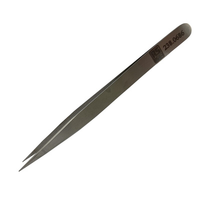 RS PRO 135 mm, Low Carbon Austenitic Steel, Flat, Tweezer