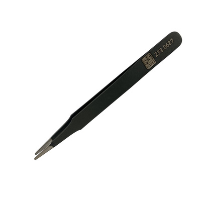 RS PRO 120 mm, Low Carbon Austenitic Steel, Flat; Rounded, ESD Tweezer