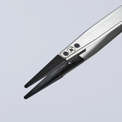 Knipex 130 mm, Stainless Steel, Carbon Fibre Reinforced Plastic, Smooth, ESD Tweezer