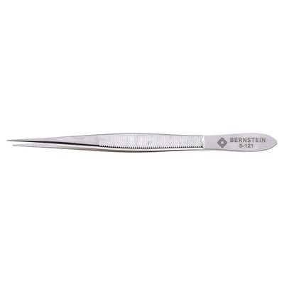 Bernstein 120 mm, Nickel Plated Steel, Narrow Pointed; Serrated, Tweezers