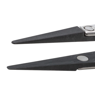 ideal-tek 130 mm, Stainless Steel; Plastic Tipped, Flat; Rounded, ESD Tweezers