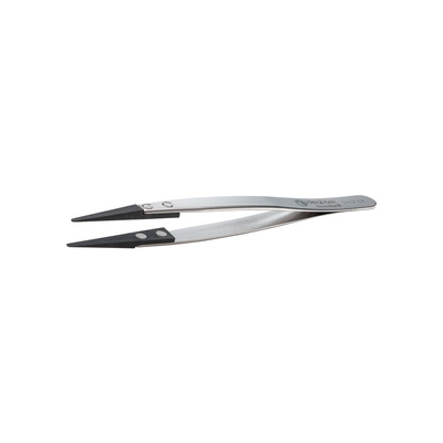ideal-tek 130 mm, Stainless Steel; Plastic Tipped, Flat; Rounded, ESD Tweezers