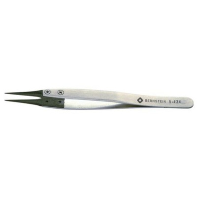 Bernstein 125 mm, Stainless Steel, Rounded, ESD Tweezers