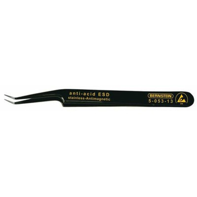 Bernstein 110 mm, Stainless Steel, Oblique, ESD Tweezers