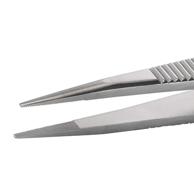 ideal-tek 120 mm, Stainless Steel, Serrated, Tweezers