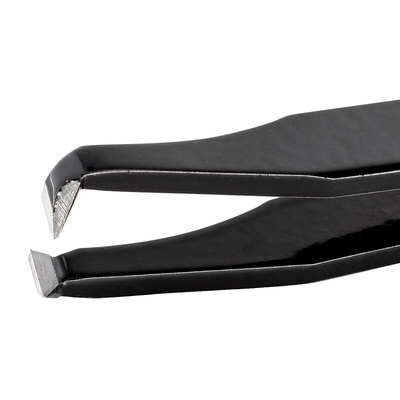ideal-tek 115 mm, Carbon Steel, Flat; Rounded, ESD Tweezers