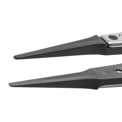 ideal-tek 130 mm, PEEK (Tip), Stainless Steel (Body), Flat; Rounded, ESD Tweezers