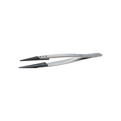 ideal-tek 130 mm, PEEK (Tip), Stainless Steel (Body), Flat; Rounded, ESD Tweezers