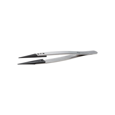 ideal-tek 130 mm, PA66/CF30 (Tip), Stainless Steel (Body), Flat; Rounded, ESD Tweezers
