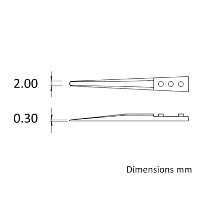 ideal-tek Zirconia Toughened Aluminium, Flat; Rounded, Tweezer Tips