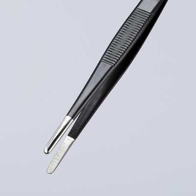 Knipex 145 mm, Stainless Steel, Serrated, ESD Tweezer