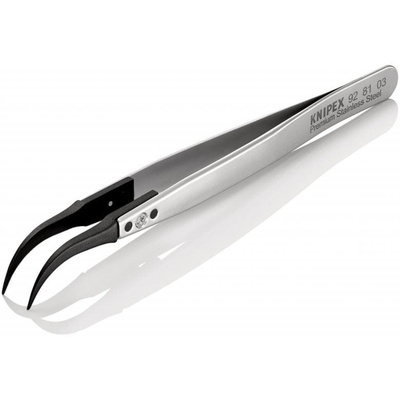 Knipex 130 mm, Stainless Steel, Carbon Fibre Reinforced Plastic, Smooth, ESD Tweezer