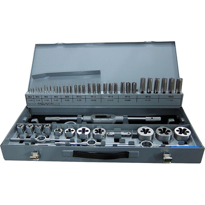 RS PRO 54-Piece HSS Tap & Die Set, M3 - M20 Taps, M3 - M20 Dies