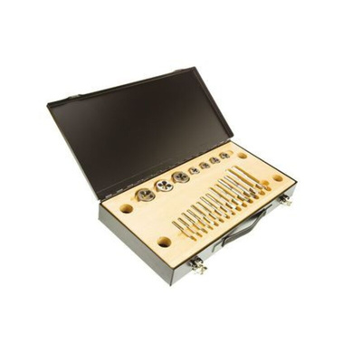 RS PRO 18-Piece HSS Thread Tap & Die Set, M3 - M12 Taps, M3 - M12 Dies