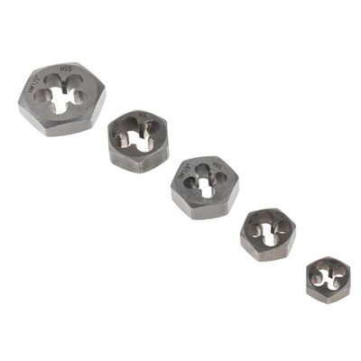 RS PRO 1/4 → 1/2 in UNF Carbon Steel 5 piece Die Nut Set