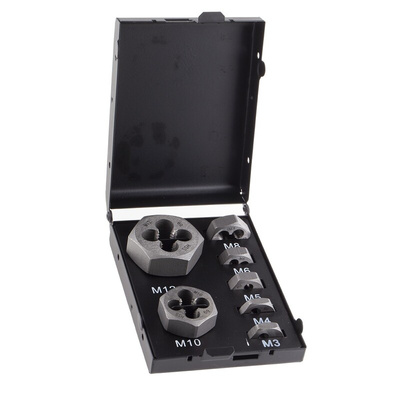 RS PRO M3 to M12 HSS 7 piece Die Nut Set