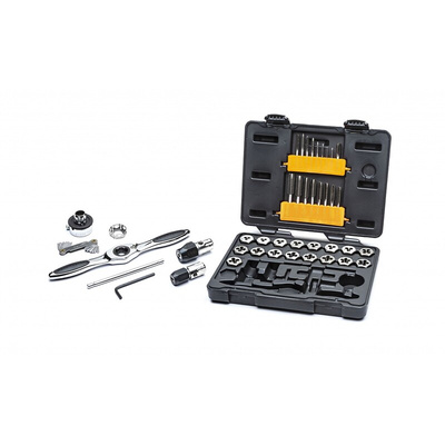GearWrench 40-Piece Carbon Steel Tap & Die Set, M3 - M12 Taps, M3 - M12 Dies