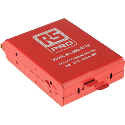 RS PRO 8-Piece Die Set, M3 - M12 Dies