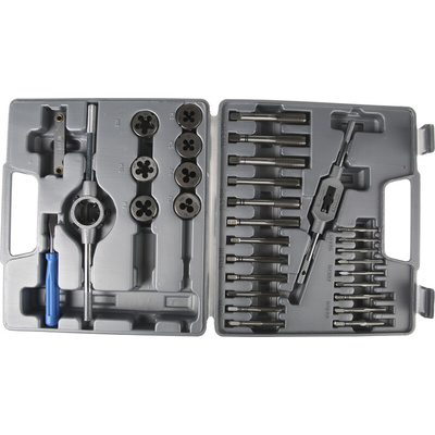 RS PRO 32-Piece HSS Tap & Die Set, M3 - M12 Taps, M3 - M12 Dies