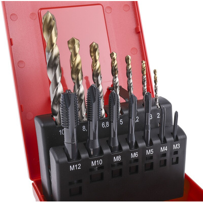 Dormer Tap & Drill Set, M12 Thread, Metric Standard, Hand Tap