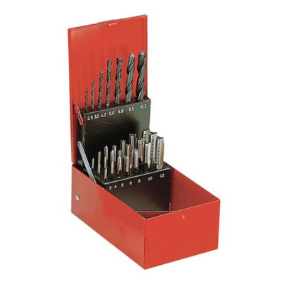 Facom Tap & Drill Set, M3, M4, M5, M6, M8, M10, M12 Thread, Metric Standard