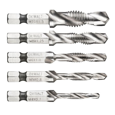 DeWALT Threading Tap, M4, M5, M6, M8, M10 Thread, 1.5mm Pitch, Metric Standard, Machine Tap