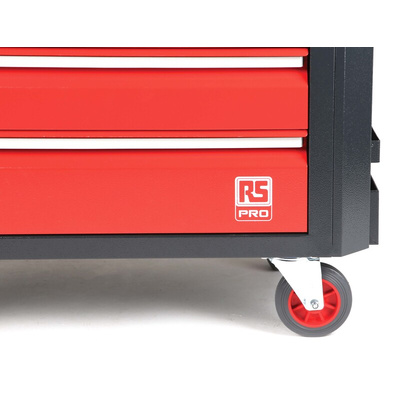 RS PRO 7 drawer Steel Wheeled Tool Chest, 975mm x 450mm x 710mm
