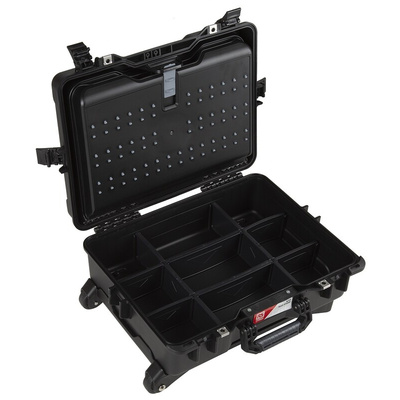 RS PRO Tool Case, with 2 Wheels, 530 x 230 x 400mm