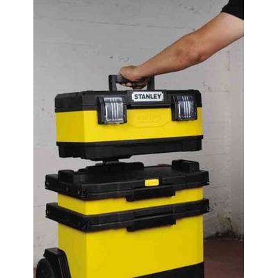 Stanley Tools Rolling Workshop Plastic Tool Box, with 2 Wheels, 570 x 410 x 570mm