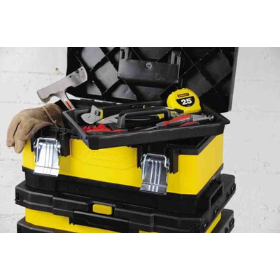 Stanley Tools Rolling Workshop Plastic Tool Box, with 2 Wheels, 570 x 410 x 570mm