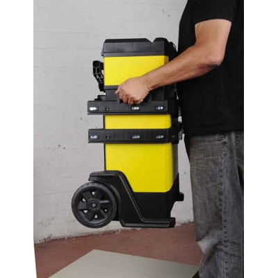 Stanley Tools Rolling Workshop Plastic Tool Box, with 2 Wheels, 570 x 410 x 570mm