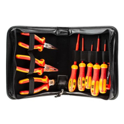 RS PRO 9 Piece Tool Kit with Case, VDE Approved